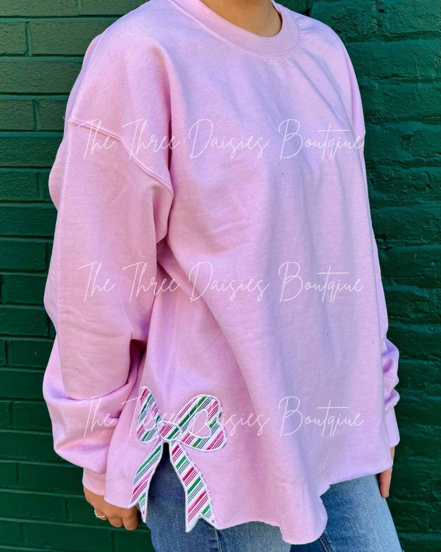 RTS Christmas Bow Sweatshirts WITH HEM