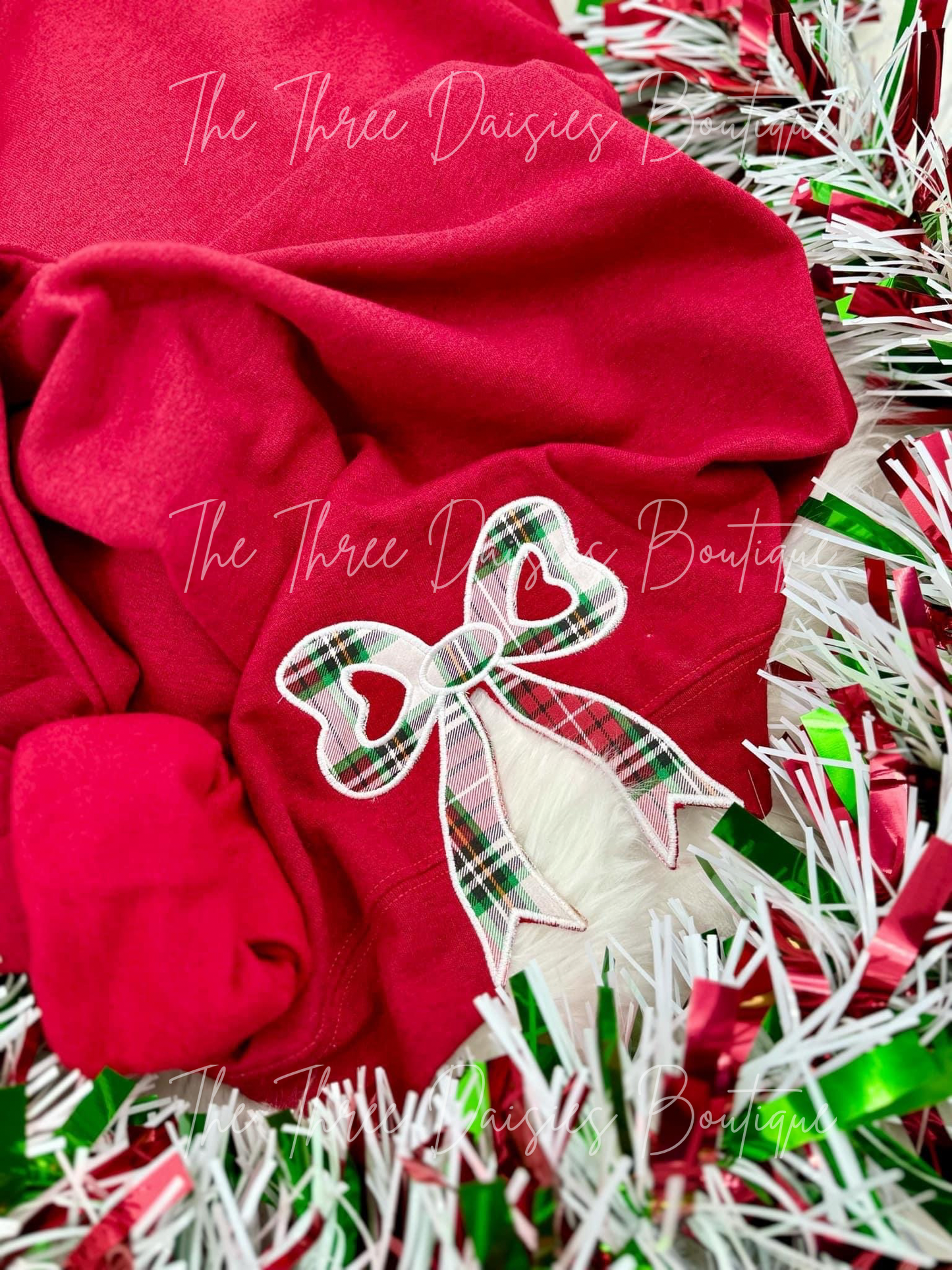 RTS Christmas Bow Sweatshirts WITH HEM
