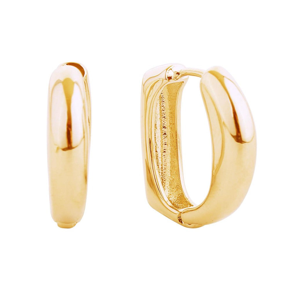 Gold Dipped Hinged D Hoop Earrings