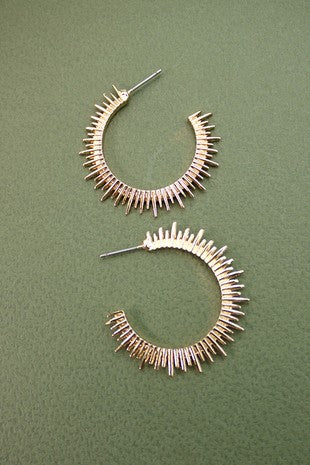 SUNBURST HOOP EARRINGS