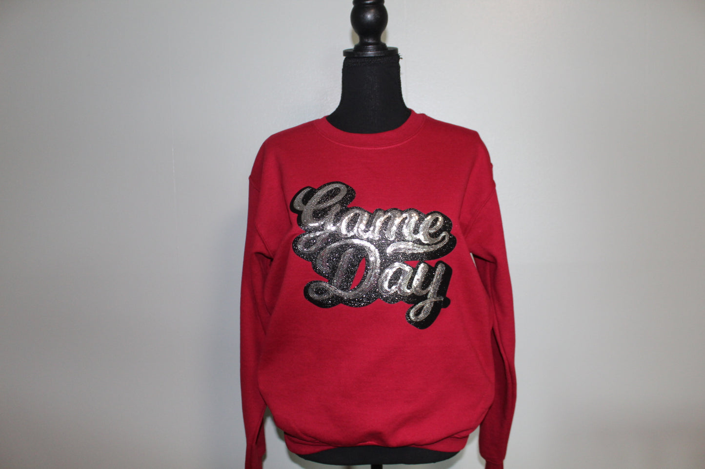 Silver Sequin and Cardinal Game Day Sweatshirt