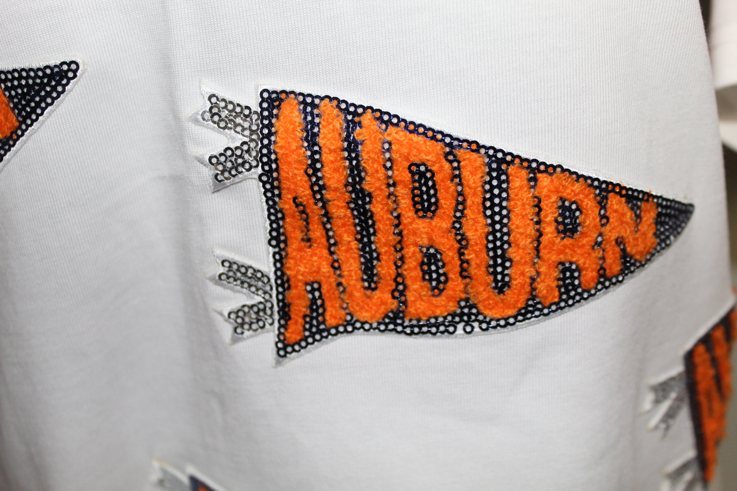 Sequin Auburn Banner Game Day Shirt