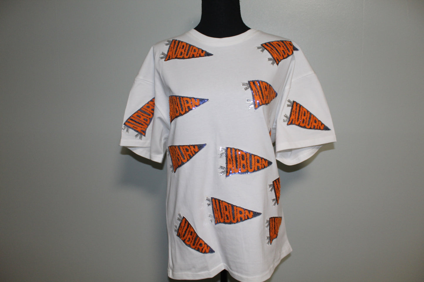 Sequin Auburn Banner Game Day Shirt