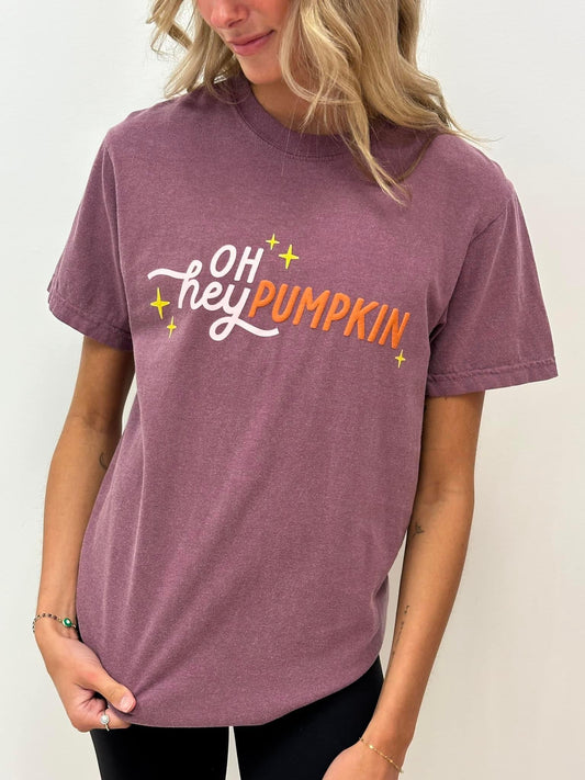 Oh Hey Pumpkin Puff Print T-Shirt